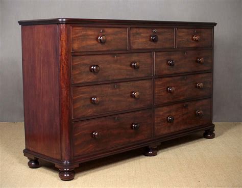 19thc Mahogany Double Width Chest Of Drawers C1 Antiques Atlas