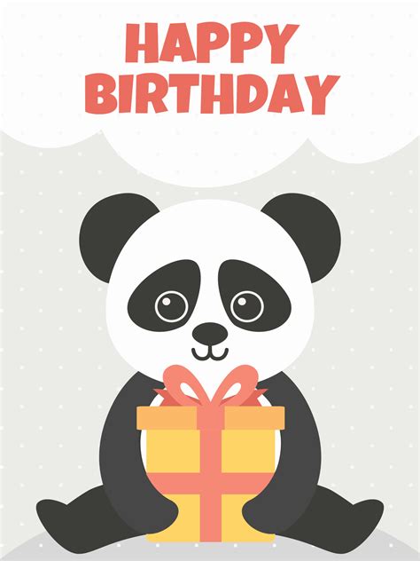 Happy Birthday Cute Panda 545204 Vector Art At Vecteezy