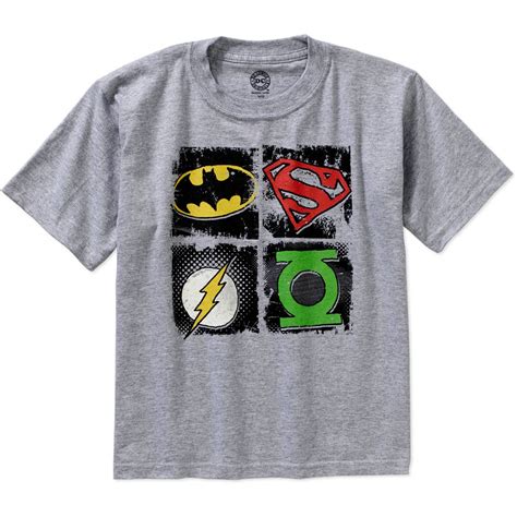 Justice League Dc Comics Justice League 4 Emblems Boys T Shirt
