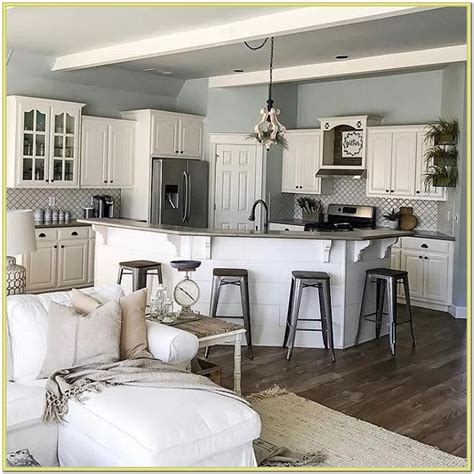 Paint Colors Open Concept Living Room Farmhouse Style Kitchen