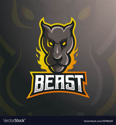 Beast Head Logo Royalty Free Vector Image Vectorstock