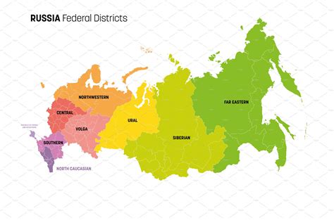 Russia Map Of Regions Work Illustrations ~ Creative Market