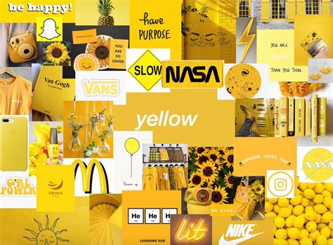Yellow Aesthetic Collage Desktop Wallpaper Vsco Aesthetics Desktop