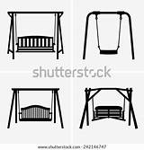 Porch Swing Swings Shutterstock Vector Template Wooden sketch template