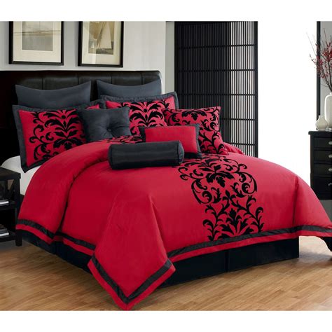 This is one of my favorite bedroom designs. Comforter Sets | Red comforter sets, Comforter sets, Red ...