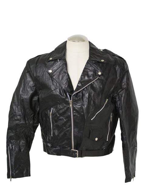 D Revi 80s Vintage Leather Jacket 80s D Revi Mens Thin Black