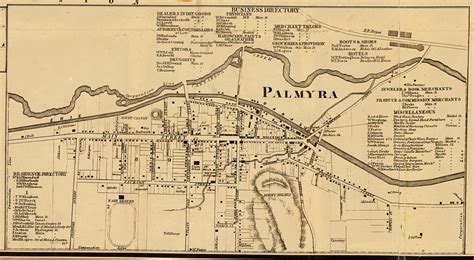 Palmrya Village New York 1858 Old Town Map Custom Print Wayne Co