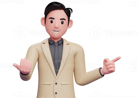 Free Businessman In Formal Brown Suit Doing Come Here Gesture And