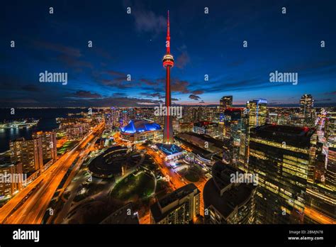 Toronto Ontario Canada Panoramic View Of Toronto Cityscape Including