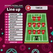 Cartel de la alineación del equipo de túnez del campeonato de fútbol ...