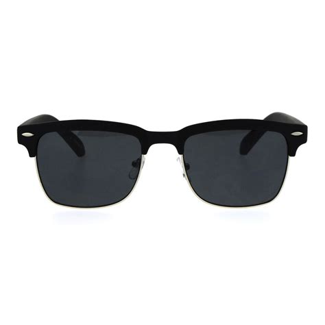 Mens Half Rim Rectangular Luxury Hipster Shade Sunglasses Ebay