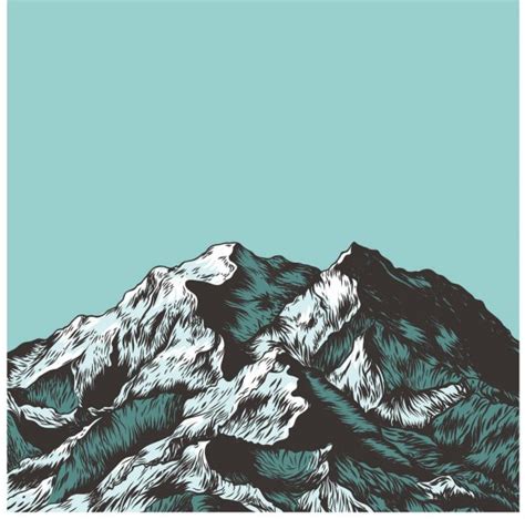 Mountain Sketch Hand Drawn Black Mountains And Forest Isolated On