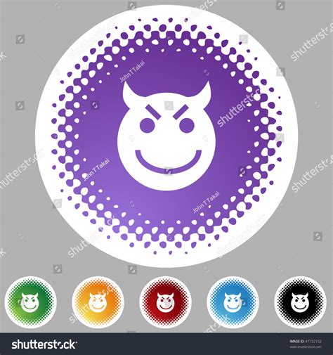 Evil Grin Emoticon Isolated On White Stock Vector Royalty Free 47732152