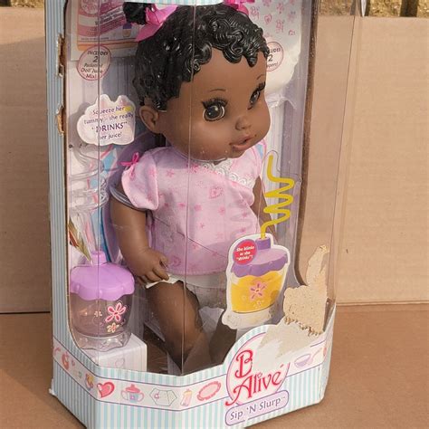 Rare Hasbro 2006 Baby Alive Sip N Slurp African American Baby Doll In