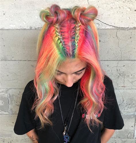 Rainbow Hair Rainbow Hair Neon Hair Wig Hairstyles