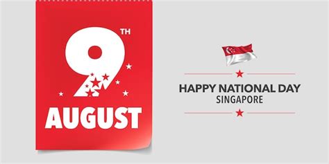 Premium Vector Singapore National Day Greeting Card