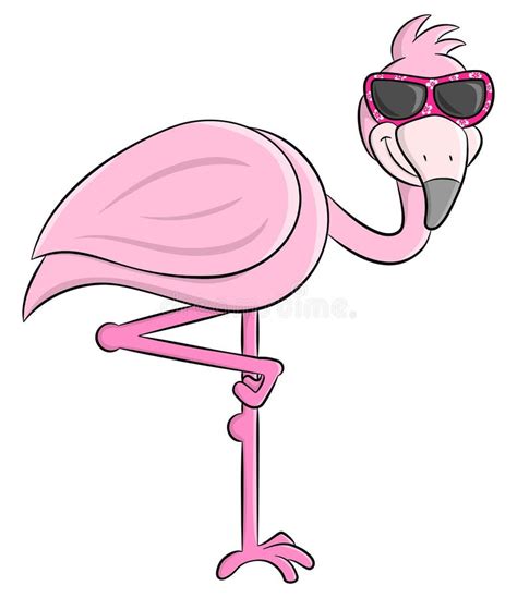 Cartoon Flamingo With Sunglasses Stock Vector Illustration Of Animal