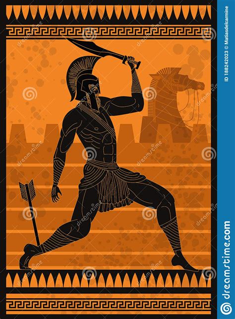 Achilles Wounded With An Arrow In Troy War Stock Vector Illustration