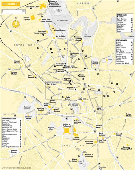 Bucharest Sightseeing Map Ontheworldmap