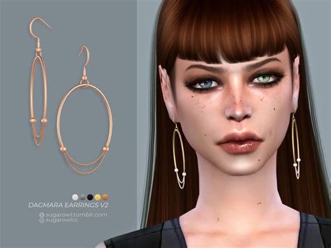 Sims 4 — Dagmara Earrings V2 By Sugarowl — New Mesh Base Game