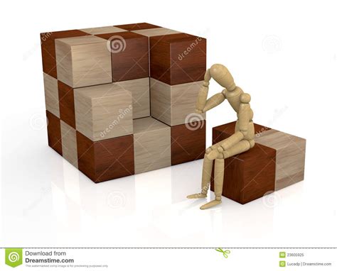 The easiest way to solve the cube using the beginner's method. Wooden cube puzzle stock illustration. Illustration of ...