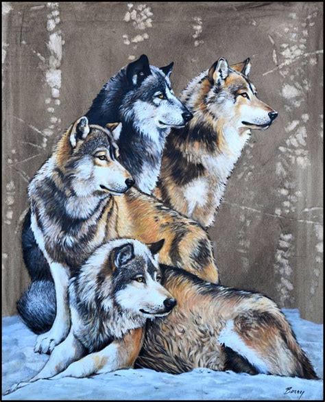 Wolf Pack Painting Animal Sketches Dog Art Anime Character Drawing