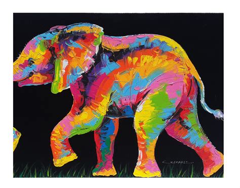 X Cm Colorful Elephant Paintings On Canvas Wall Decor Etsy