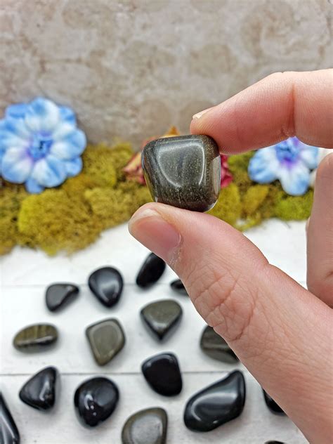 Gold Sheen Rainbow Obsidian Tumble Single Stone Or Ounce Crystal