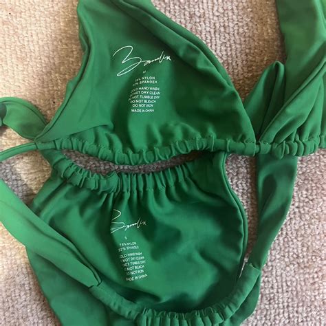 Perfect Condition Green Bikini From Bamba Swim Top Depop