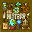 History Subject ConceptLettering Card Vector Illustration Stock 