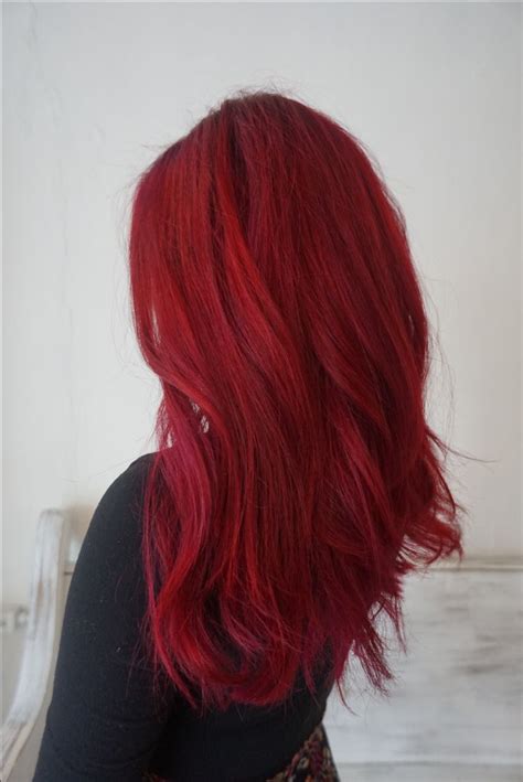 Bright Red Hair Using Pravanna Orchid And Joico Red Dyed