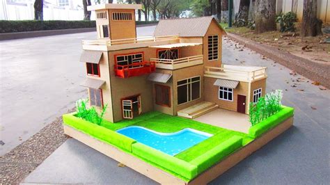 Building Most Beautiful Dream House From Cardboard And Wooden Stick