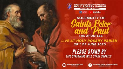 Solemnity Of Saints Peter And Paul The Apostle 29th Of June 2020