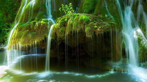 4542205 Green Romania Nature Landscape Moss River Waterfall