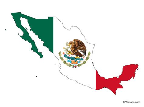 Flag Map Of Mexico Free Vector Maps Map Vector Mexico Map Vector Free