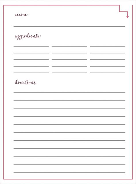 Image Result For Printable Recipe Papers Recipe Cards Printable Free