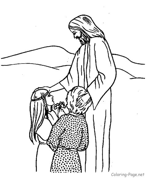 Jesus And Children Coloring Pages Coloring Home