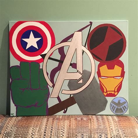 Avengers Canvas Painting Avengers Painting Marvel Canvas Art Marvel
