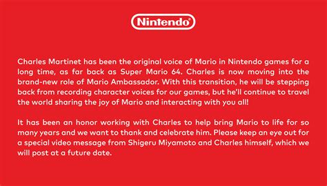 Voice Actor Charles Martinet Steps Away From Mario Role To Become Mario Ambassador Gamicsoft