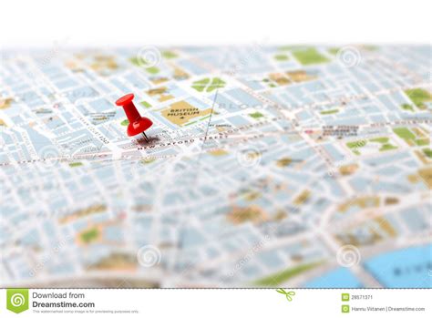 Travel Destination Map Push Pin Stock Image Image Of District
