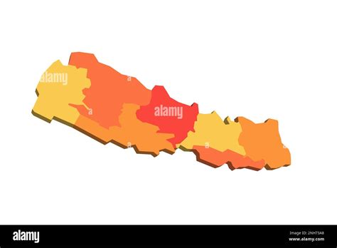 Nepal Political Map Of Administrative Divisions Provinces 3d Map In