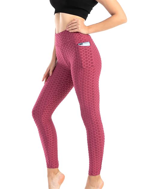 wayren usa women bubble tik tok leggings with pocket tights workout fitness yoga pants