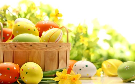 Hd Wallpaper Happy Easter Holidays Eggs Flowers Tulips Flora