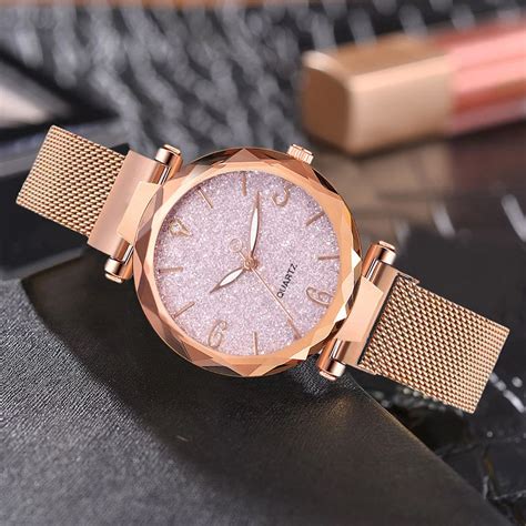 Women Fashion Luxury Magnetic Buckle Stainless Steel Strap Luminous Qu Agodeal Women Wrist