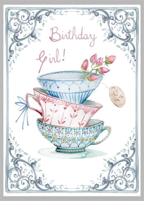 Teacups Cake Victoria Nelson Happy Birthday Greetings Friends
