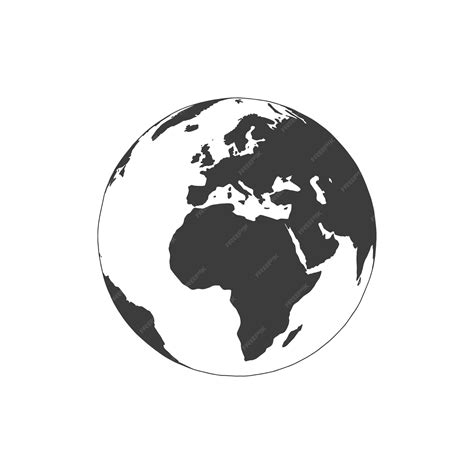 Premium Vector Linear Earth Silhouette Globe Planet Earth Vector