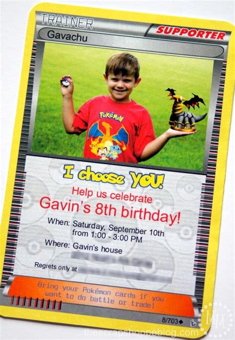 Pokémon Card Birthday Invitation Birthday Invitations Birthday Cards