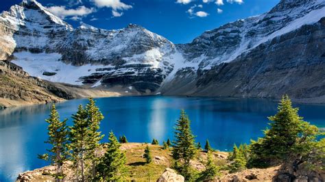 Nature Lac De Montagne Bleu Paysage Hd Fond Décran Aperçu