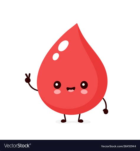 Cute Happy Smiling Blood Drop Royalty Free Vector Image