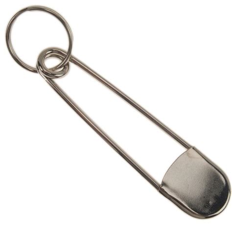 Safety Pin Key Chain Chrome 12cd